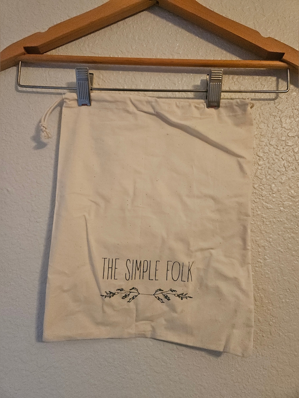 The Simple Folk Cream canvas drawstring bag